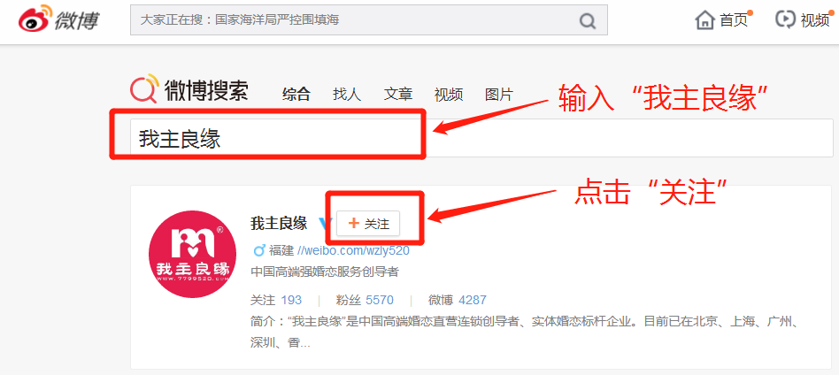 怎么关注婚恋交友网新浪微博