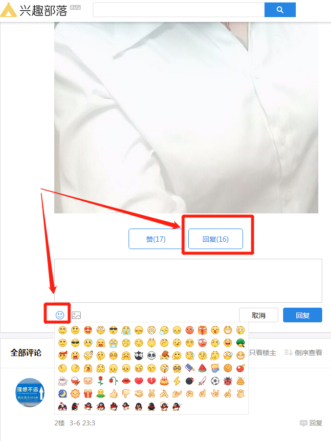 想在婚恋交友网兴趣部落回复表情可以吗？